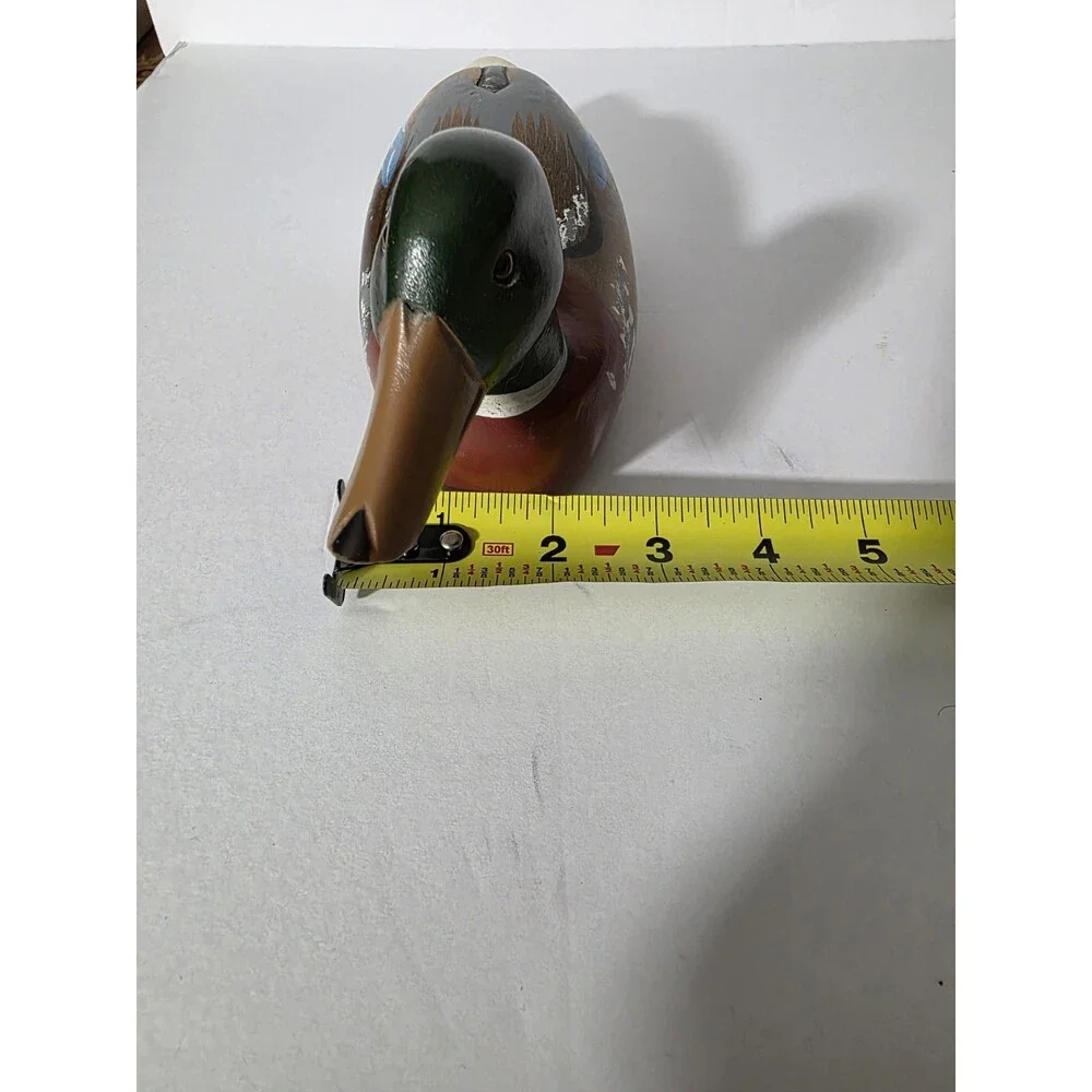 ​Vintage Hand-Carved Wooden Mallard Duck Decoy - 10